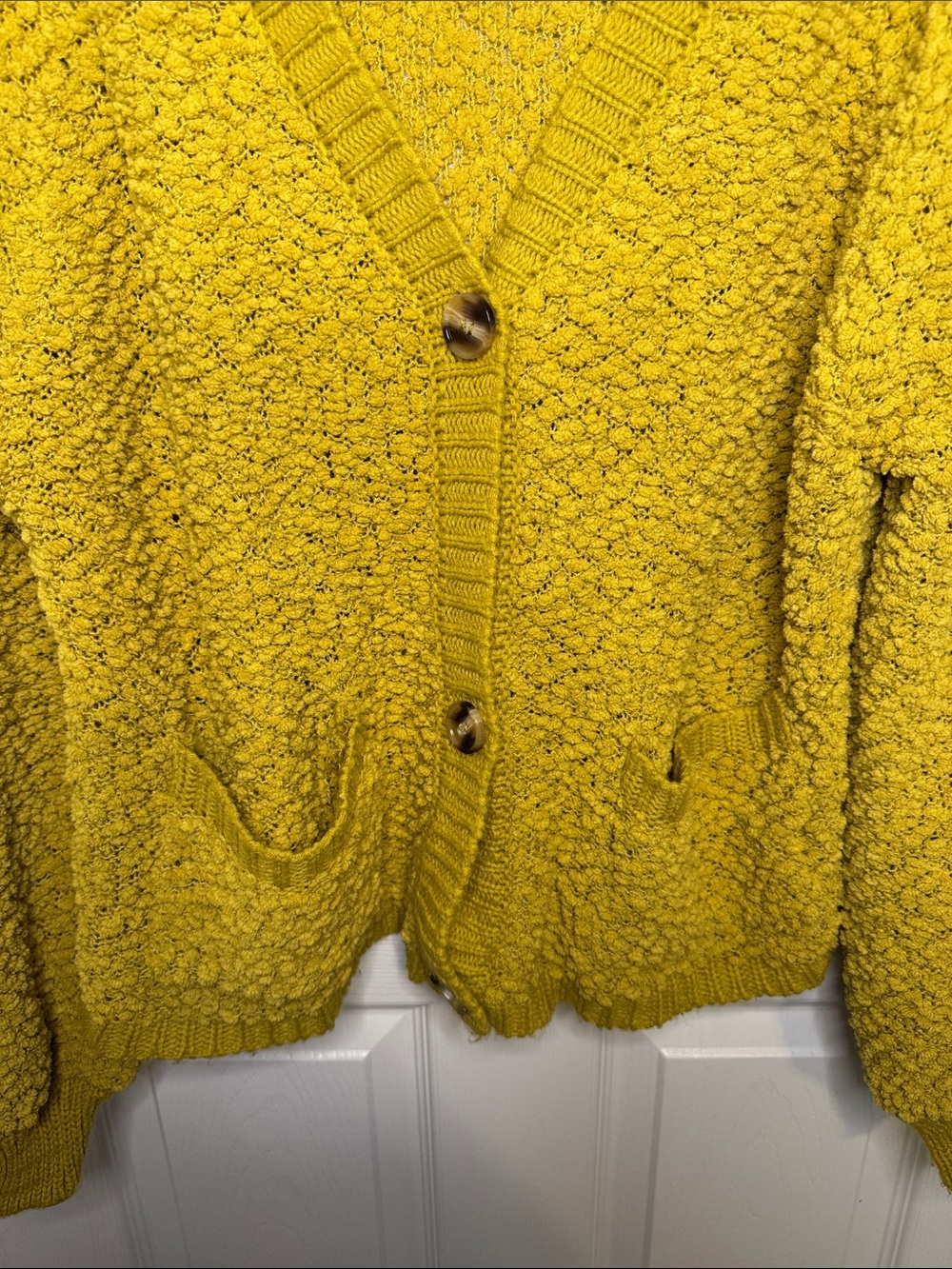 Zenana Outfitters Mustard Button-Front Cropped Cardigan - Picture 3 of 5